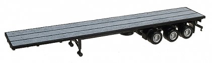 Semi Trailer (No Tractor) -- 3-Axle 48′ Flatbed, HO, Herpa Models 5318