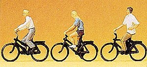 Sports & Recreation -- Cyclists pkg(3), HO, Preiser Kg 10336