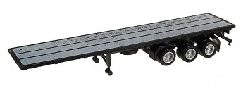Semi Trailer (No Tractor) -- 40′ 3-Axle Flatbed, HO, Herpa Models 5317