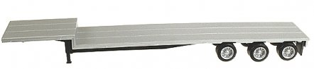 48′ Tri-Axle Drop Deck Trailer -- Includes Aluminum Deck, HO, Herpa Models 5332