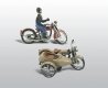 Motorcycles w/Side Cars (Cast Metal Kit), HO, Woodland Scenics 228