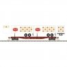 50` Piggyback Flatcar w/Two 24` Trailers - Ready to Run -- TTX 475144 (Schaefer Trailers, white, red, gold), N, Trainman 5000651