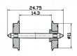Standard wheel set -- Normradsatz -- DC-NEM - HO - Roco 40198