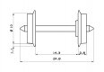 Standard wheel set -- Normradsatz -- DC NEM -HO - Roco 40177