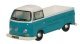 1960s Volkswagen Pickup Truck - Assembled -- Emerald Green, Arcona White, N, Oxford Diecast NVW006