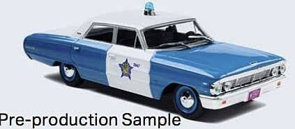 1964 Ford Galaxie Police Cruiser - Assembled -- Chicago Police Department (blue, white), 1/43, Iconic Replicas 430656