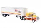 Kenworth W900 Semi Tractor w/Sleeper Cab & Van Trailer - Assembled -- New York Fire Dept. FD, HO, Brekina Automodelle 86257