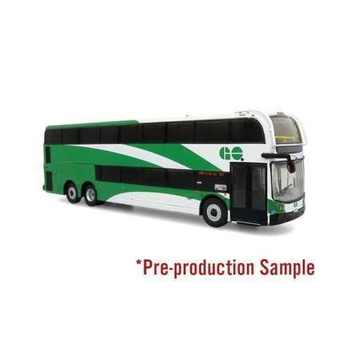 Alexander Dennis Enviro 500 Double-Deck Transit Bus - Assembled -- GO Transit (green, white), HO, Iconic Replicas 870553
