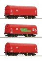 3 piece set: Slide tarpaulin wagons, DB AG, TT, Roco 6680012