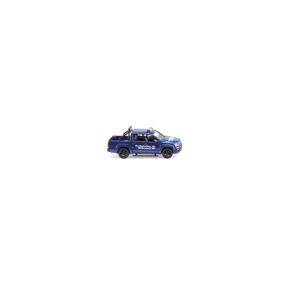 2010 Volkswagen Amarok Crew-Cab Pickup Truck - Assembled -- THW (blue, white, German Lettering), HO, Wiking 31145