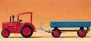 Farm Machinery -- Hanomag Tractor w/Wagon, N, Preiser Kg 79502