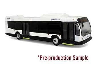 Nova Bus LFSD Transit Bus - Assembled -- Painted, Unlettered (white, silver), HO, Iconic Replicas 870502