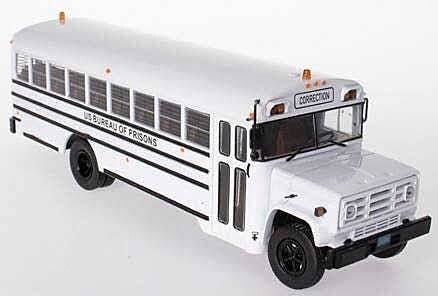 GMC Bus - Assembled -- U.S. Bureau of Prisons (white, black), 1/43, William Tell International Inc HB076