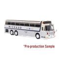 1971 Eagle Model 05 Bus - Assembled -- Michaud Trailways (silver, cream, black), HO, Iconic Replicas 870548
