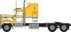 1970s Kenworth W900 Seminole Tractor w/60′ VIT Aerodyne Sleeper Cab- Assemb -- Yellow, White, N, Trainworx Inc 49046