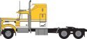 1970s Kenworth W900 Seminole Tractor w/60′ VIT Aerodyne Sleeper Cab- Assemb -- Yellow, White, N, Trainworx Inc 49046