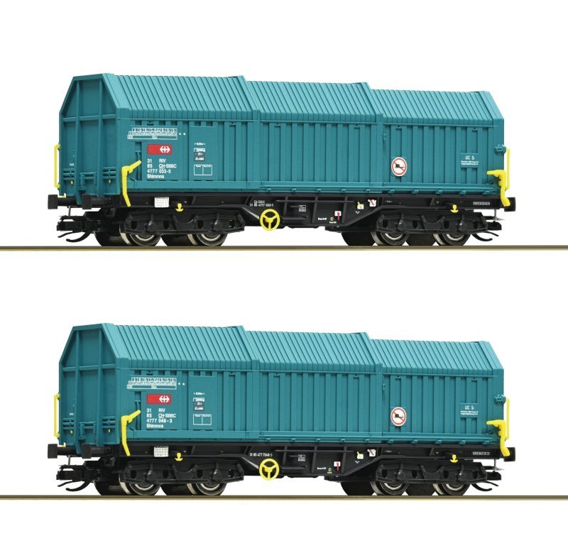 2 piece set: Telescopic hood wagons, SBB, TT, Roco 6680014
