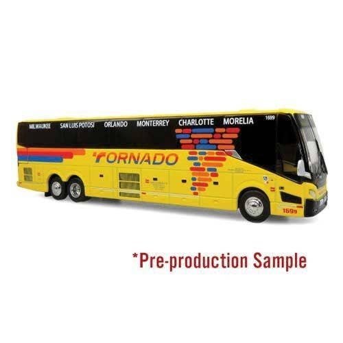 Provost H3-45 Motorcoach Bus - Assembled -- Tornado (yellow, blue, pink, orange), HO, Iconic Replicas 870612