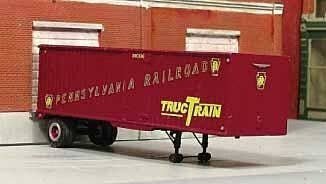 PRR 1950s 30′ Single-Axle Piggyback Trailer - Resin Kit -- With TrucTrain Decals, HO, Sylvan Scale Models T0261