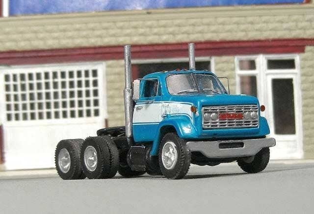 1966-1977 GMC 9500 Tandem-Axle Tractor w/Low Cab & Short Hood - Resin Kit -- Undecorated, HO, Sylvan Scale Models V375