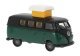 1960 Volkswagen T1b Passenger Van with Pop-Up Roof - Assembled -- Green, Black, HO, Brekina Automodelle 31634