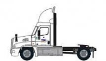 Freightliner Cascadia Raised-Roof 2-Axle Semi Tractor - Assembled -- YRC Freight 8 (white, orange, N, Trainworx Inc 4259008