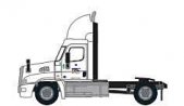Freightliner Cascadia Raised-Roof 2-Axle Semi Tractor - Assembled -- YRC Freight 8 (white, orange, N, Trainworx Inc 4259008