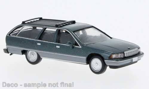 1991 Chevrolet Caprice Station Wagon - Assembled -- Metallic Green, Gray, HO, Brekina Automodelle PCX870454