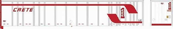 53′ Platewall Highway Trailer - Assembled -- Crete 10177 (white, red), HO, Bowser Manufacturing Co. 43288