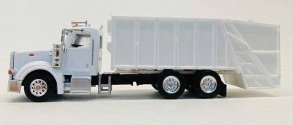 Peterbilt 367 Garbage Truck - Assembled -- White, HO, Herpa Models 6610
