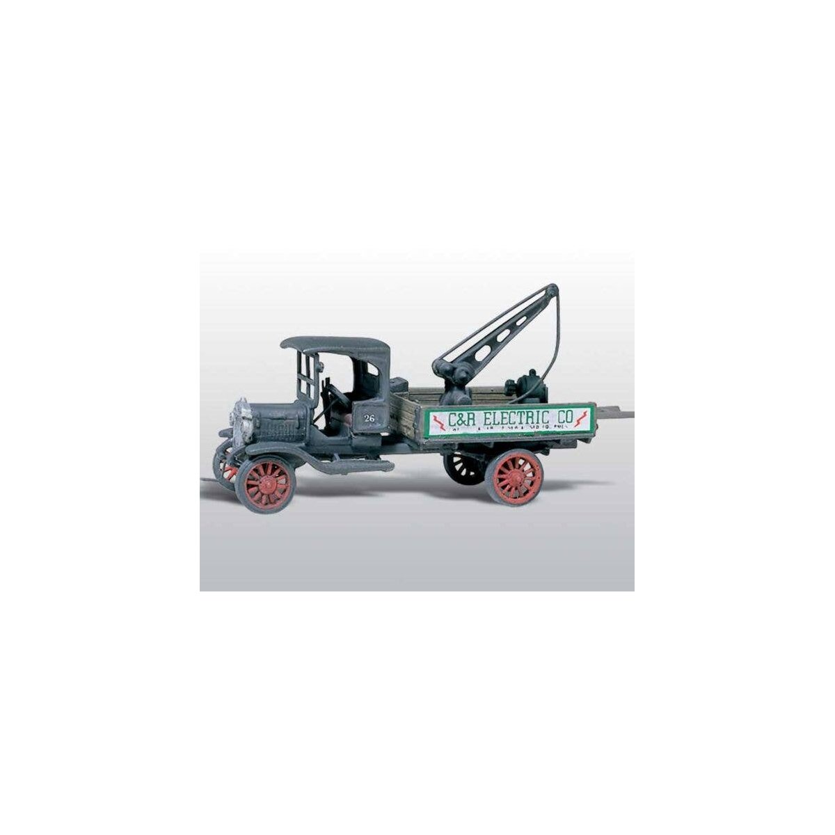 American Trucks - 1914 Diamond T (Cast Metal Kit) -- Service Truck with Winch (Dry Transfer Lette, HO, Woodland Scenics 217
