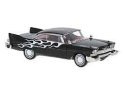 1958 Plymouth Fury - Assembled -- Black, White Flames, HO, Brekina Automodelle 19683