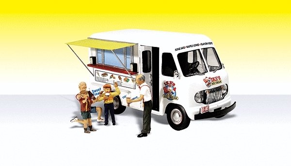 Ike′s Ice Cream Truck - Assembled - AutoScenes(R), N, Woodland Scenics 5338
