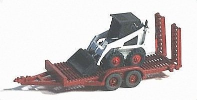 Construction Equipment (Unpainted Metal Kit) -- Bobcat Skid Steer Loader w/Utility Trailer, N, GHQ 53007