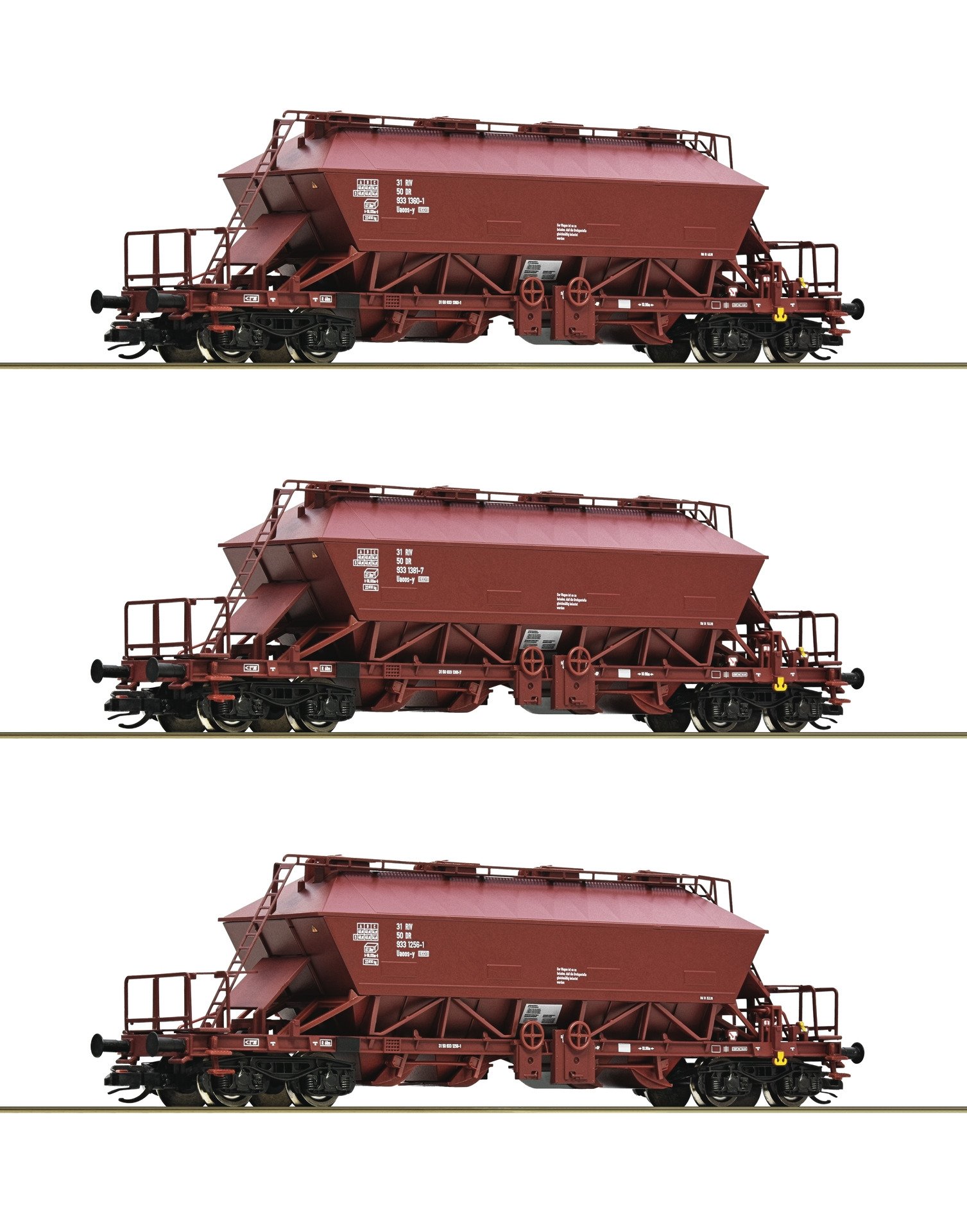 3 piece set: Potash wagons, DR, TT, Roco 6680018