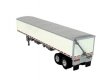 39′ Covered Grain Trailer - Assembled -- White with Silver Tarp, HO, HO Logistics Replicas 467