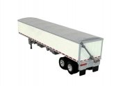39′ Covered Grain Trailer - Assembled -- White with Silver Tarp, HO, HO Logistics Replicas 467