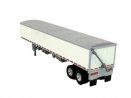 39′ Covered Grain Trailer - Assembled -- White with Silver Tarp, HO, HO Logistics Replicas 467