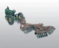 Farm Machinery (Unpainted Metal Kit) -- Styled Model A Tractor (1938-47) on Rubber Tires w/Drag D, HO, Woodland Scenics 207