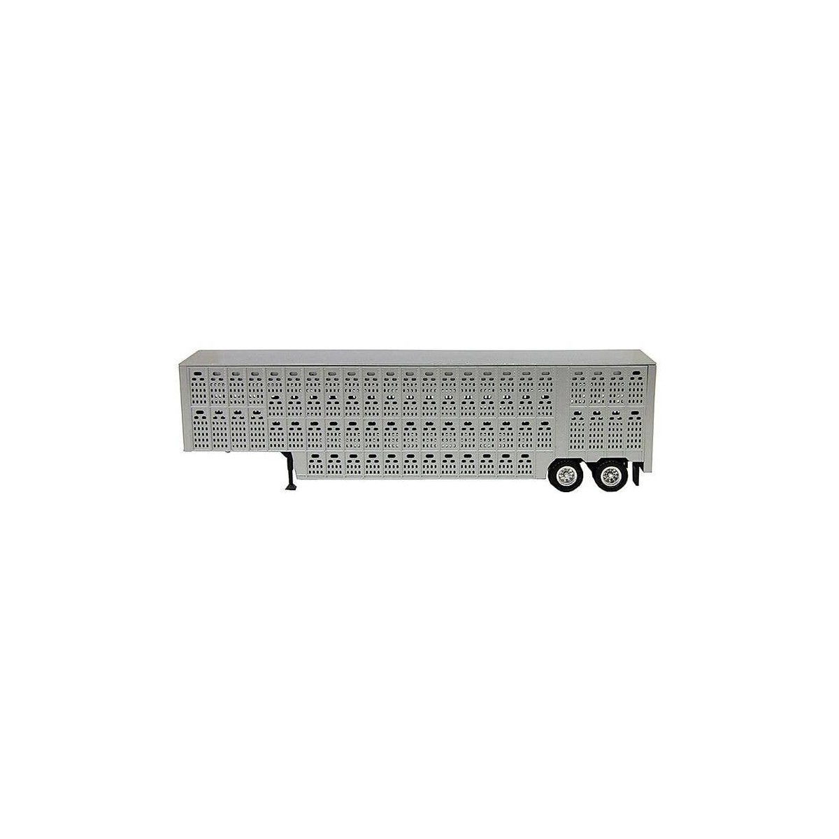 48′ Livestock Trailer - Assembled -- Silver, HO, Herpa Models 5354