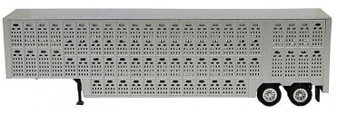 48′ Livestock Trailer - Assembled -- Silver, HO, Herpa Models 5354