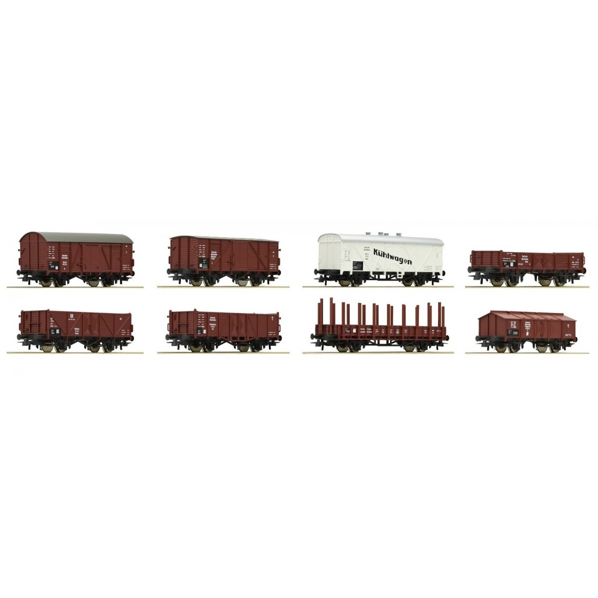Goods wagons -- Güterwagen -- DRG - 8 piece set - HO - Roco 44003
