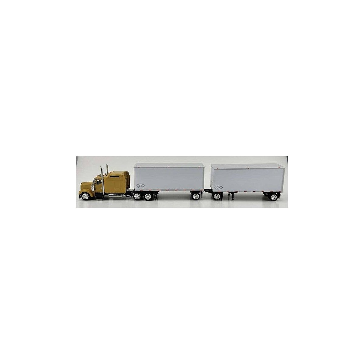 28′ Dry Van Combo - 2 Trailers, Dolly - Assembled -- White, Silver, HO, HO Logistics Replicas 149