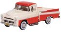 1957 Dodge D100 Sweptside Pick Up Truck - Assembled -- Tropical Coral, Ivory, HO, Oxford Diecast 87DP57001