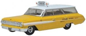 1964 Ford Country Squire Station Wagon - Assembled -- Central School Bus (yellow, white), HO, Oxford Diecast 87FC64002