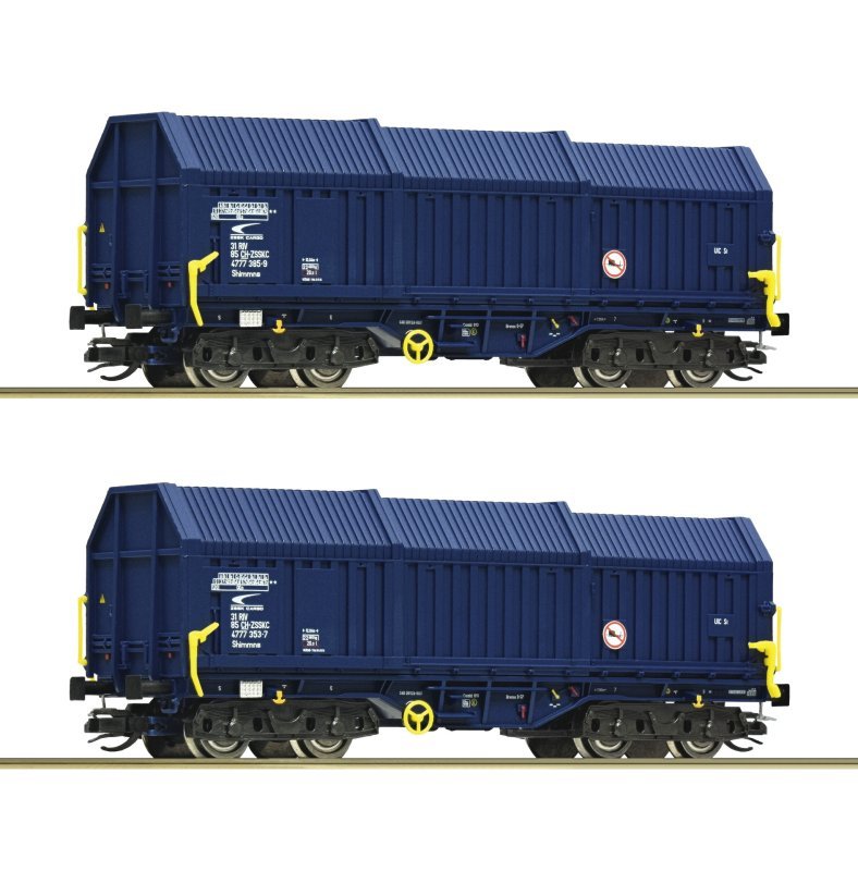 2 piece set: Telescopic hood wagons, ZSSK Cargo, TT, Roco 6680013