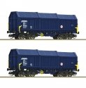 2 piece set: Telescopic hood wagons, ZSSK Cargo, TT, Roco 6680013