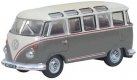 1951 Volkswagen T1 Samba Passenger Van - Assembled -- Mouse Gray, Pearl White, N, Oxford Diecast NVWS009