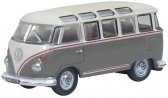 1951 Volkswagen T1 Samba Passenger Van - Assembled -- Mouse Gray, Pearl White, N, Oxford Diecast NVWS009