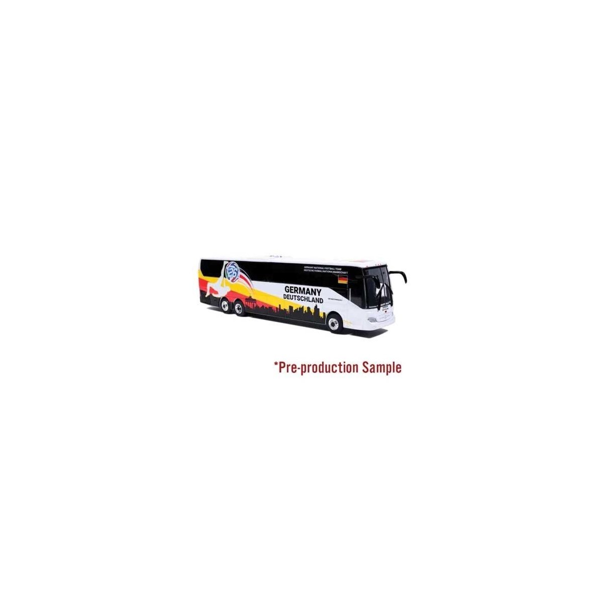 Mercedes-Benz Tourrider Coach Bus - Assembled -- World Cup Germany Soccer Team (white, yellow, , HO, Iconic Replicas 870721